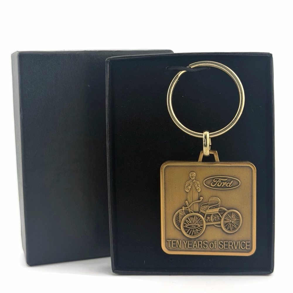 Vintage Ford Employee Keychain Ten Years Of Service